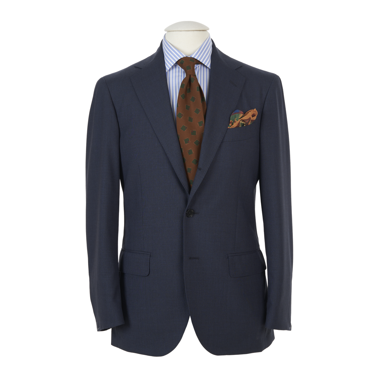 Ring Jacket RT024S11X 301A S186 Suit in Blue Plain Weave Wool