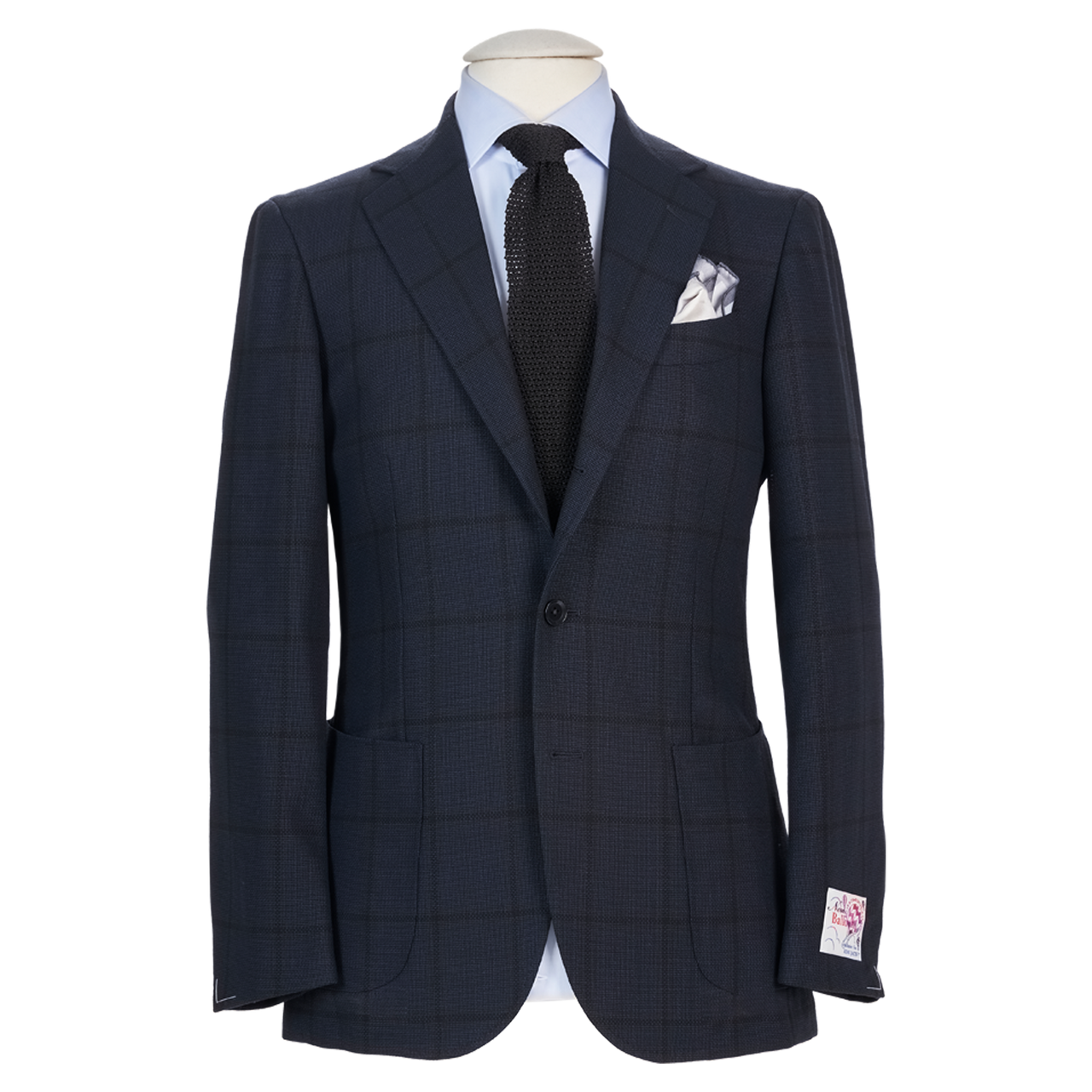 Ring Jacket Sport Jacket 300F in Navy with Black Windowpane Wool