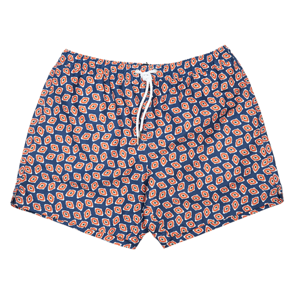 Drake's Swim Shorts in Navy Medallion Print