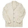 P. Johnson Shirt Jacket in Beige Stripe Linen