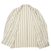 P. Johnson Shirt Jacket in Beige Stripe Linen