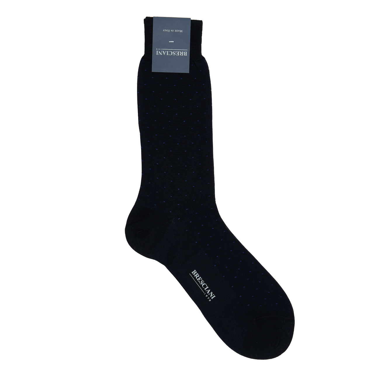 Bresciani Socks in Cotton Calf Length with Pin-Dot Motif