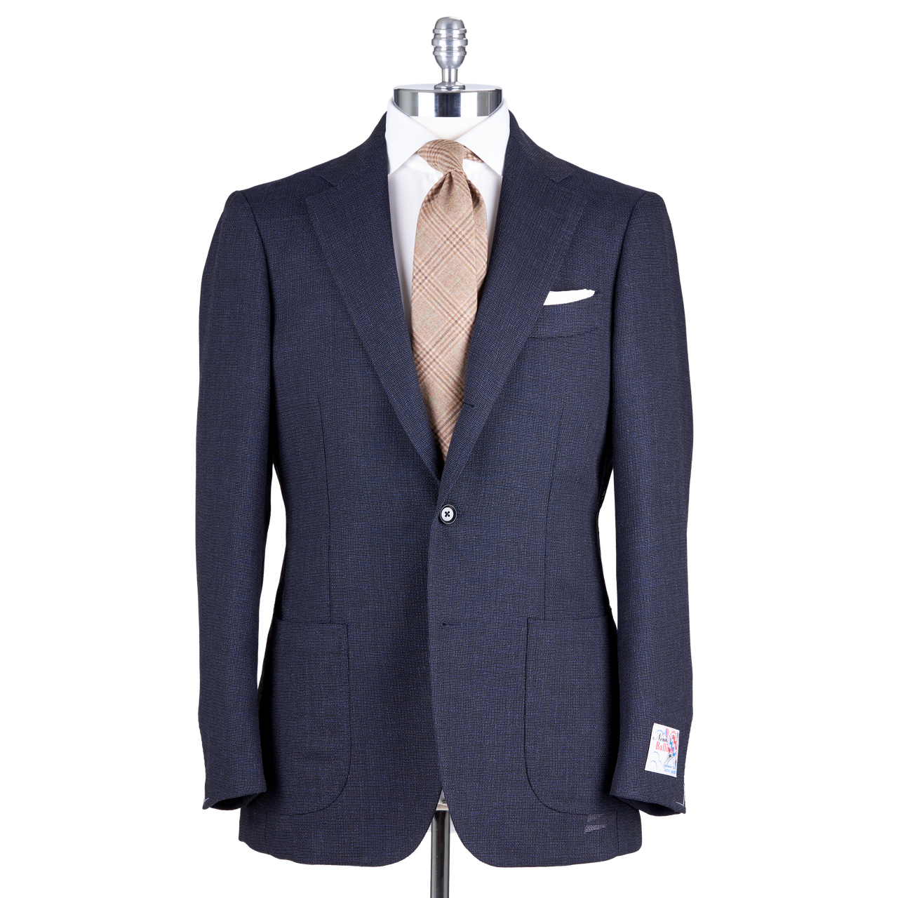 Ring Jacket Sport Jacket 269F in Navy Melange Plain Weave Wool