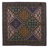 Drake's Pocket Square in Woven Wool-Silk with Printed Antique Kaleidescope Motif