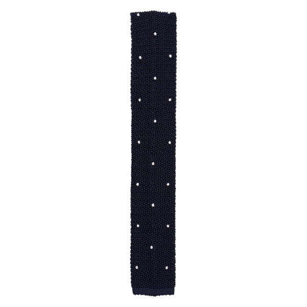 Drake's Tie in Silk Knit with Spots