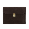 Frank Clegg Wrap Portfolio in Chocolate Suede