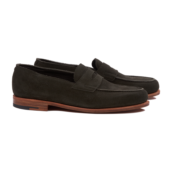 John Lobb Lopez Unlined in Olive Suede