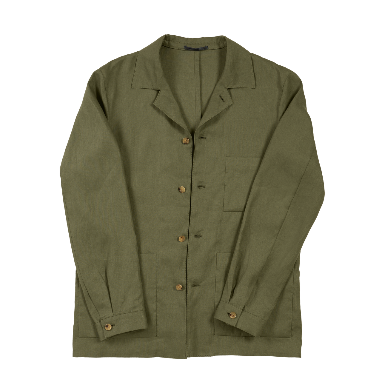 P. Johnson Shirt Jacket in Army Green Linen