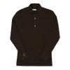 P. Johnson Popover in Chocolate Brown Cotton Pique with Cutaway Collar