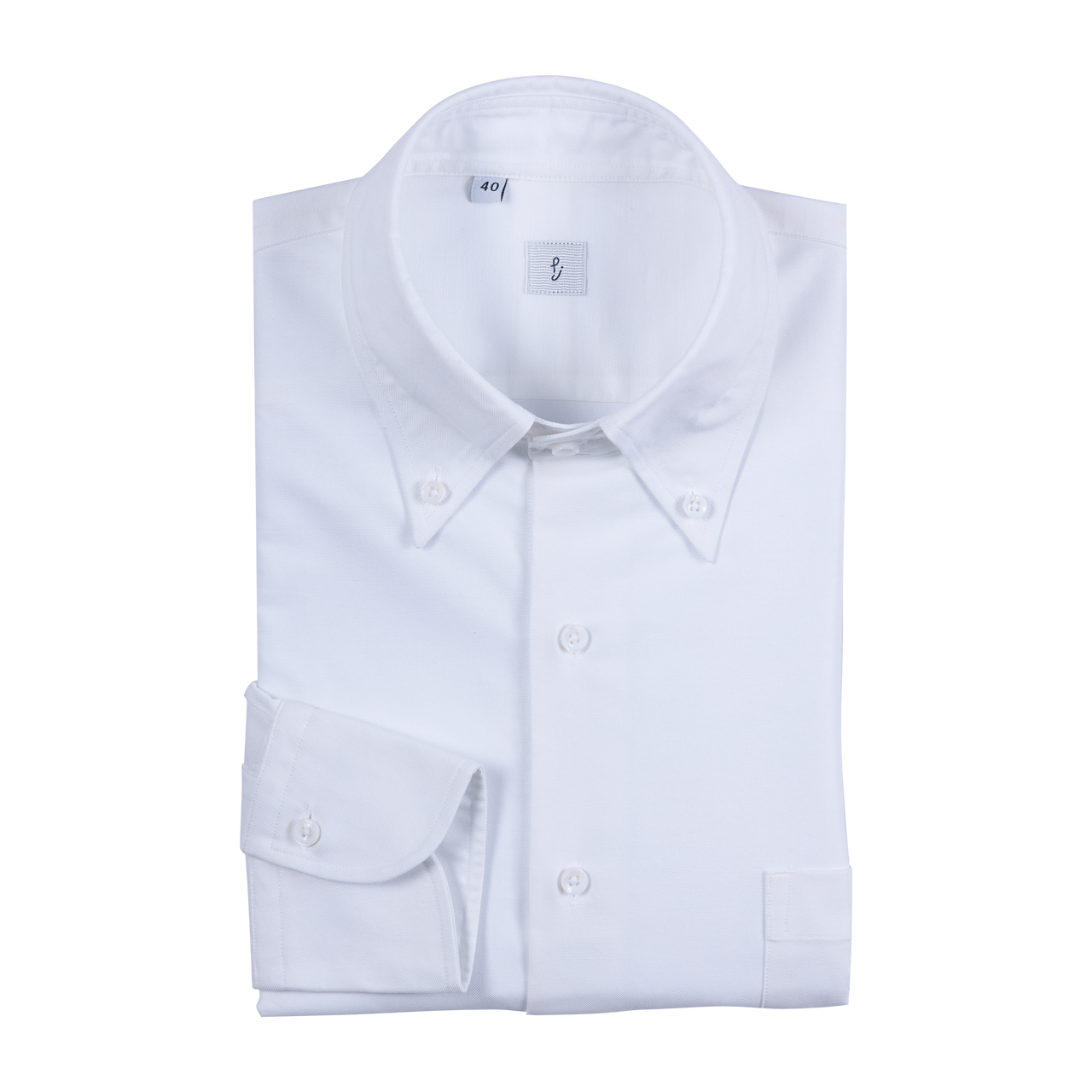 P. Johnson Shirt in White American Oxford with Button Down Collar