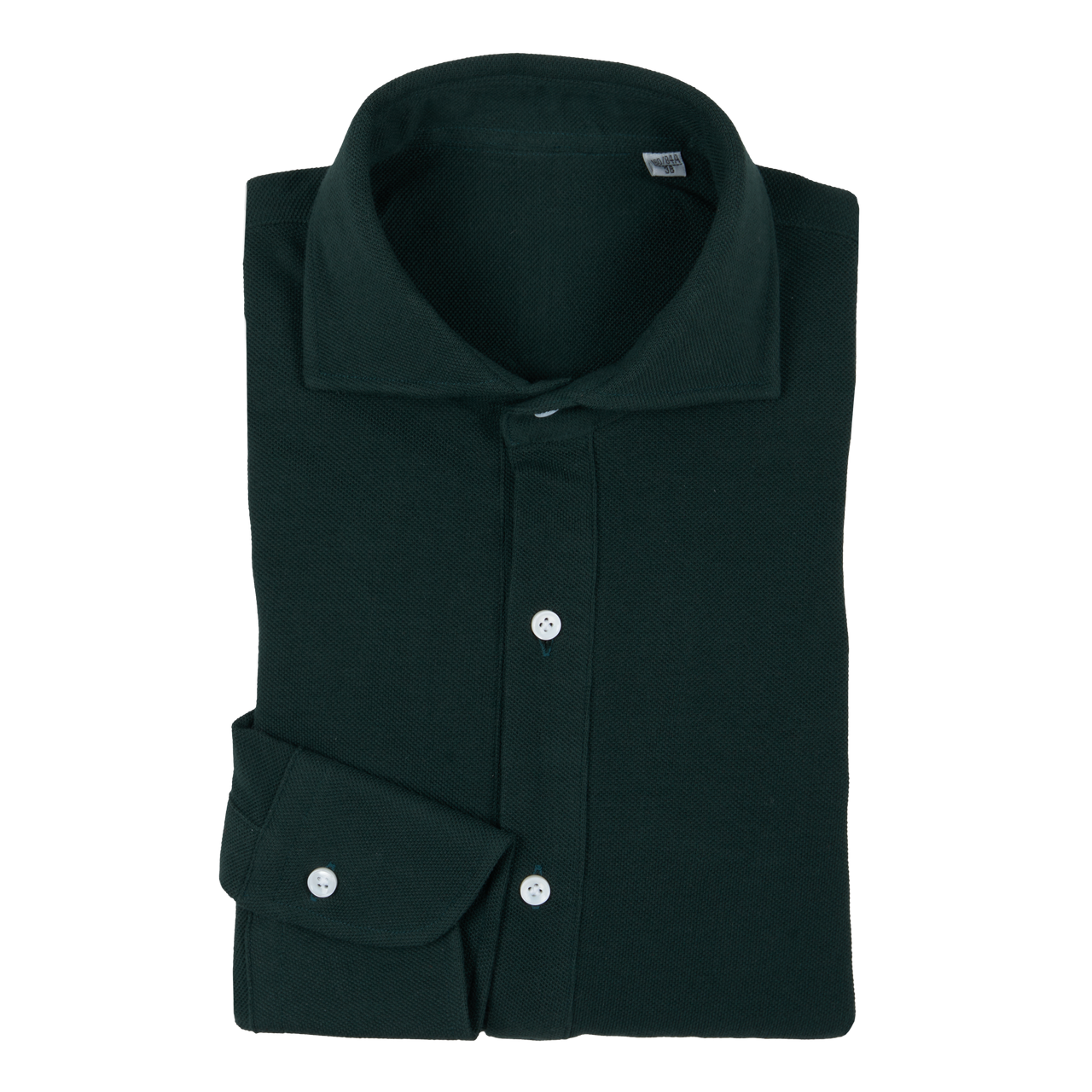 P. Johnson Popover in Forest Green Cotton Pique with Cutaway Collar