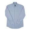 P. Johnson Shirt in Blue and White Narrow Stripe Cotton Oxford with Spread Collar