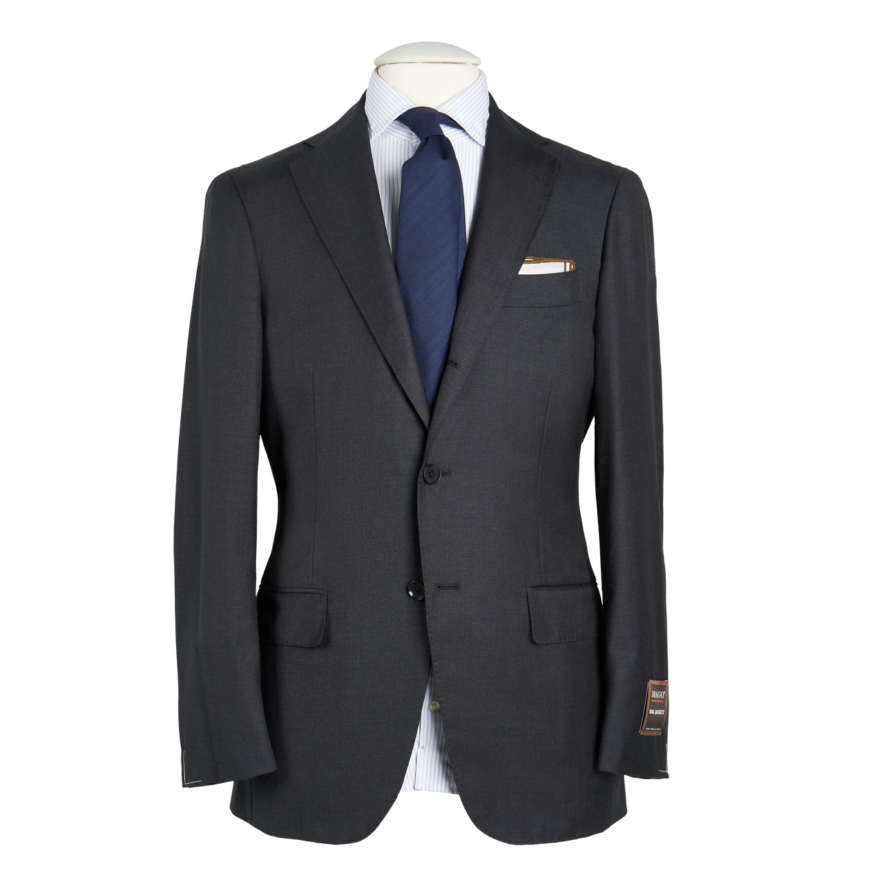 Ring Jacket Suit 184OL-S172 in Charcoal Twill Wool