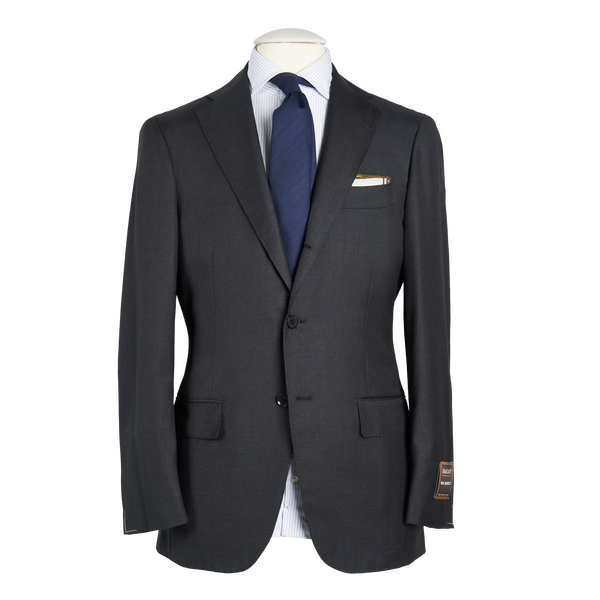 Ring Jacket Suit 184OL-S172 in Charcoal Twill Wool
