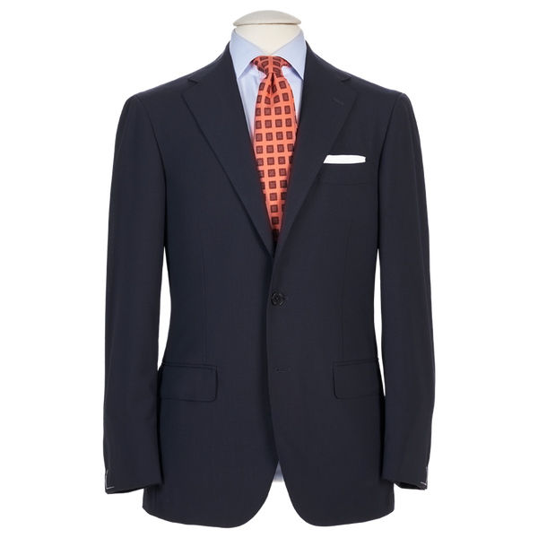 Ring Jacket Suit 301A-S186 in Navy 3-Ply Plain Weave Wool