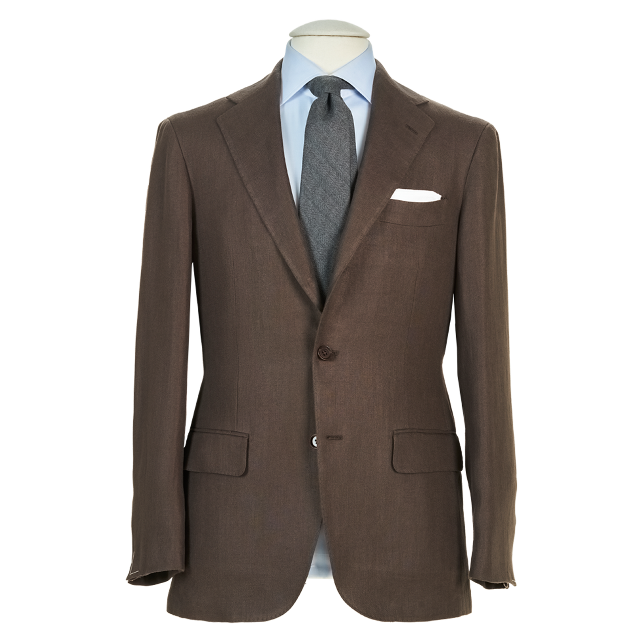 Ring Jacket Suit 301A-S187 in Cigar Brown Linen Twill