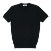 WJ & Co. Round Neck Tee in Black Knitted Cotton