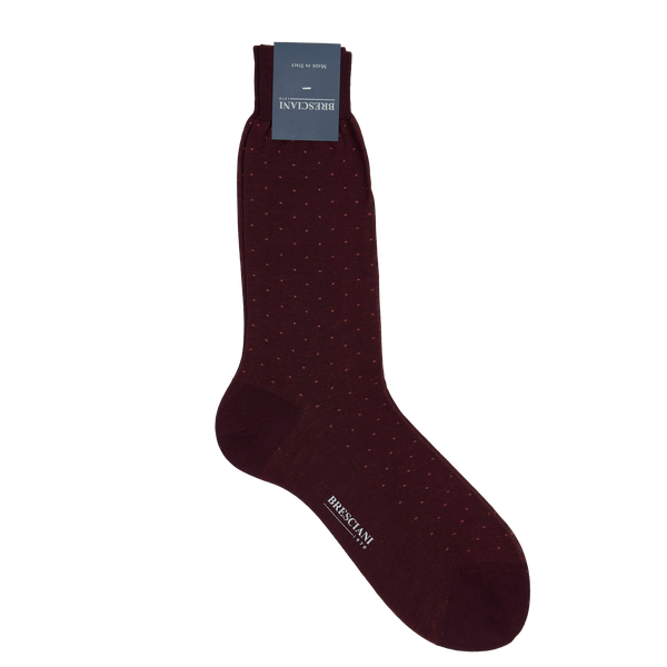 Bresciani Calf Length Cotton Socks with Pin Dots