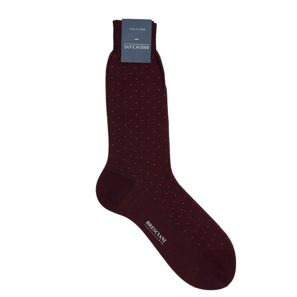 Bresciani Calf Length Cotton Socks with Pin-Dot Pattern