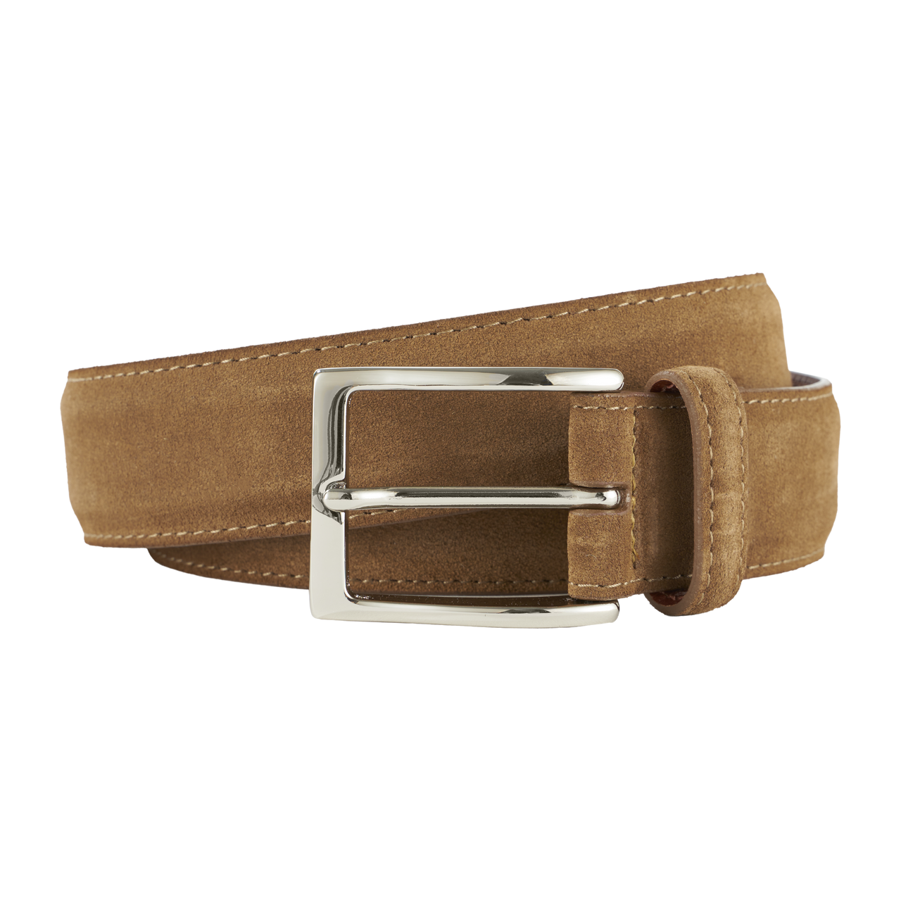 Alden Belt in Snuff Suede with Nickle Buckle