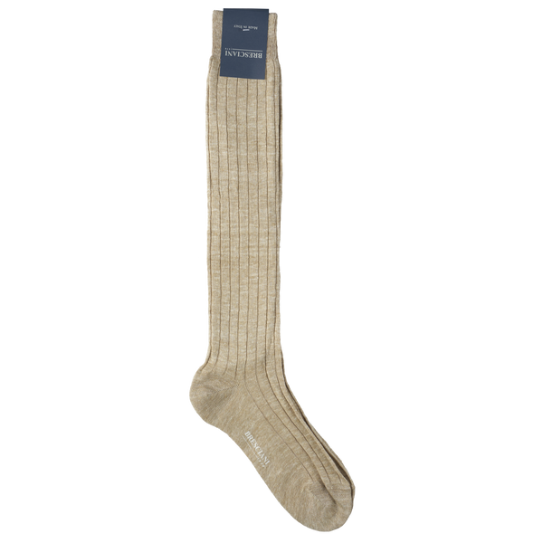 Bresciani Knee Length Linen Socks in Solid Colours