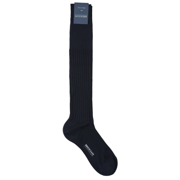 Bresciani Knee Length Cotton Socks in Solid Colours