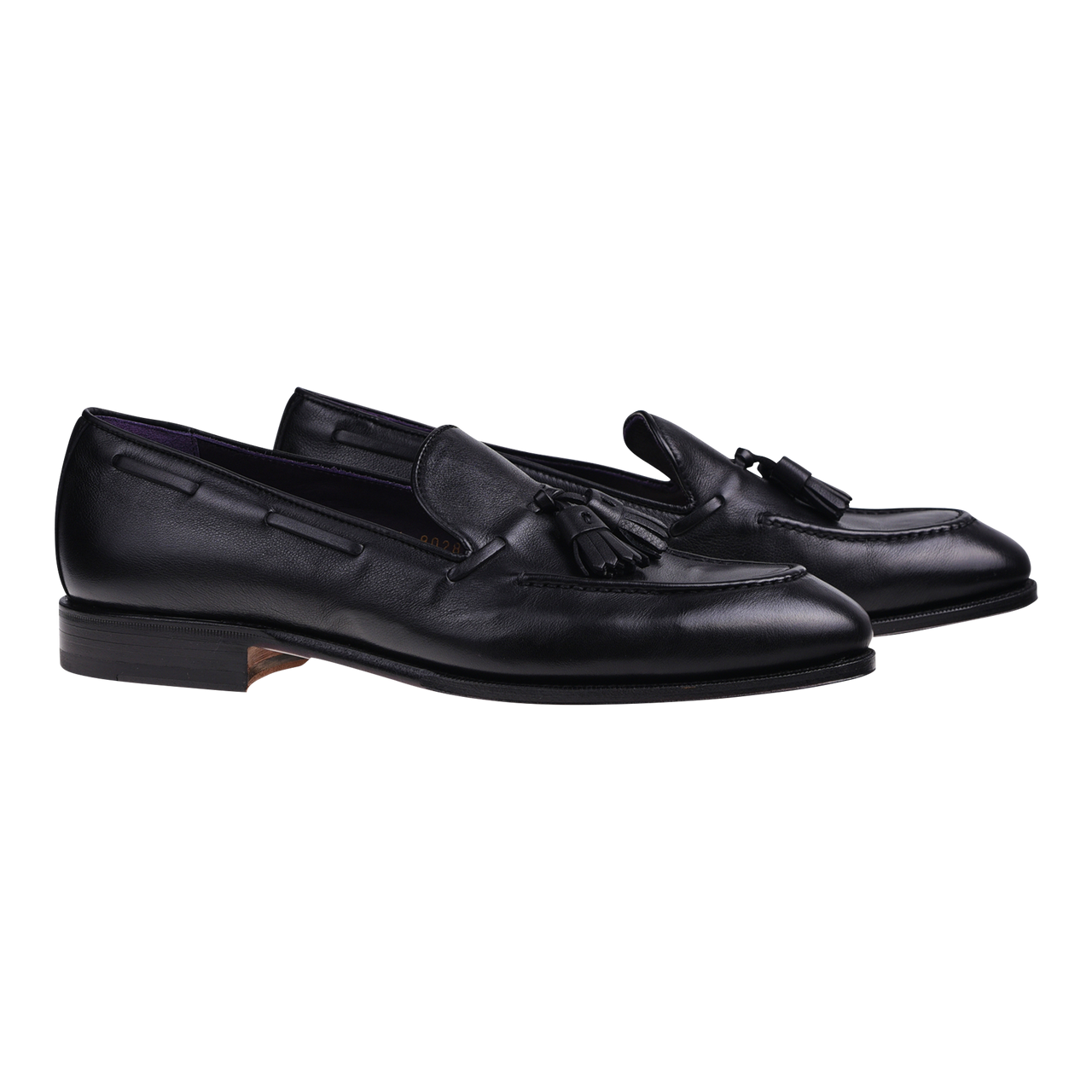 Carmina Tassel Loafer in Black Rusticalf