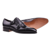 Carmina Cap-Toe Double Monk in Black Calf