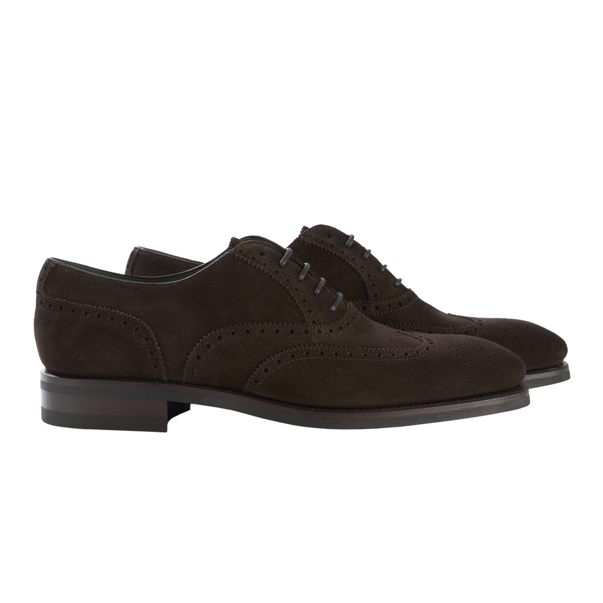 Carmina Wingtip Oxford in Dark Brown Suede WJ Co