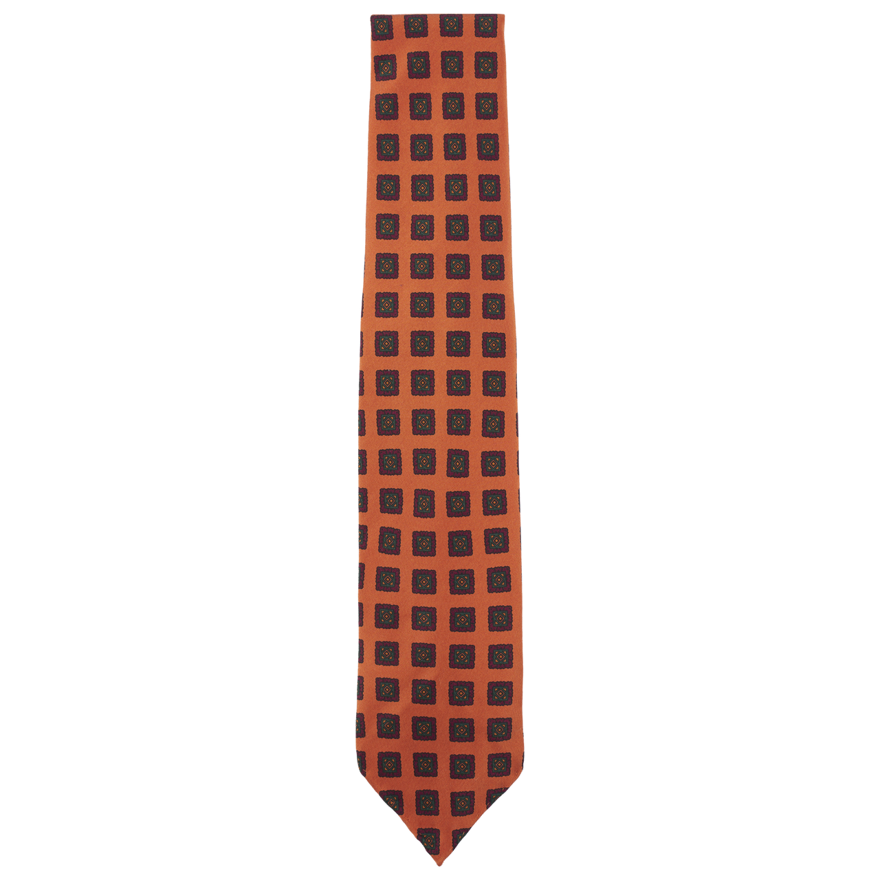Drake's Tie in Printed 36oz Silk Madder with Kaleidescope Motif and Hand-Rolled Tip