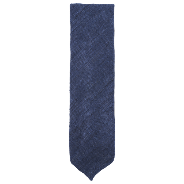 Drake's Tie in Solid Colour Linen with Hand-Rolled Tip
