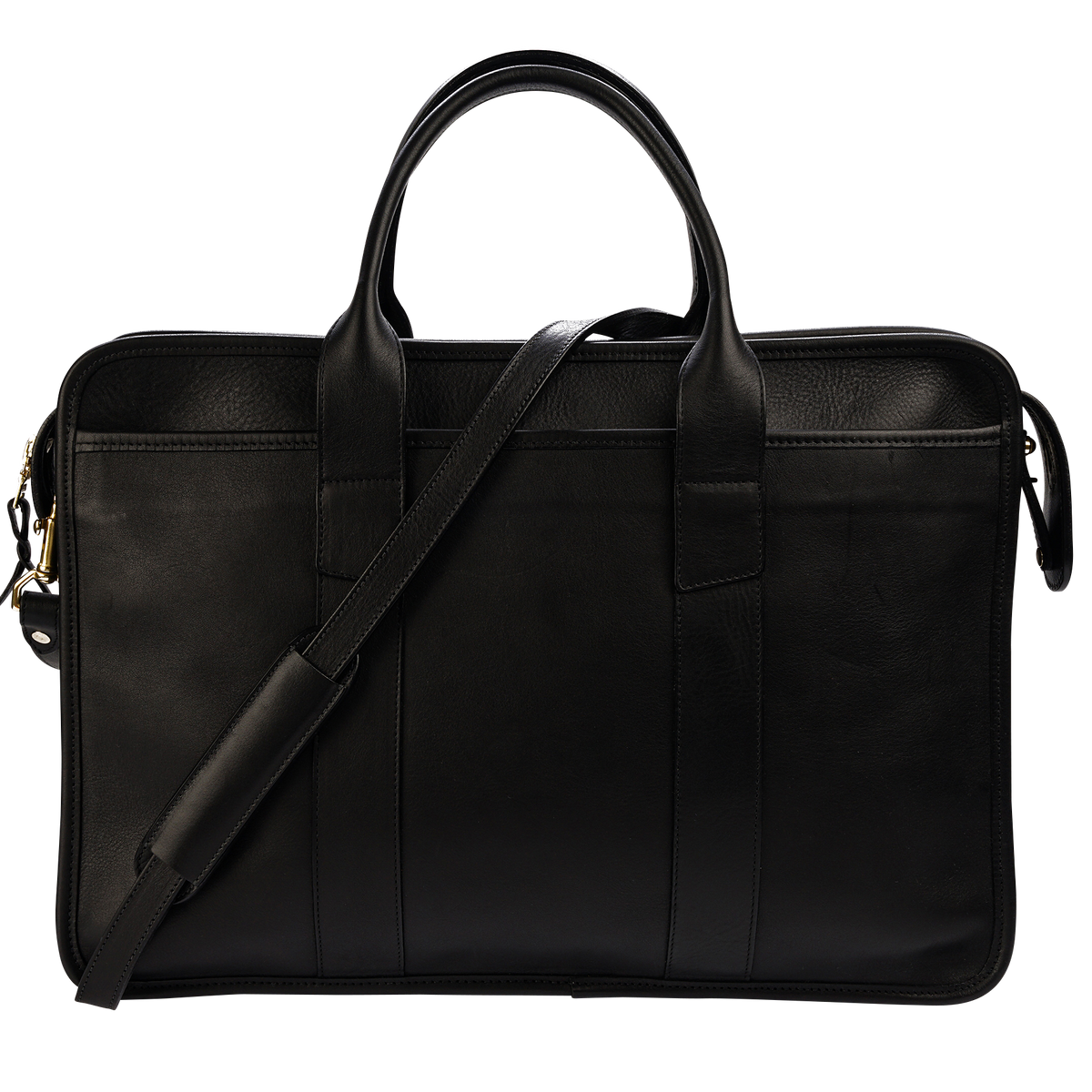 Frank Clegg x WJ & Co. Bound Edge ZipTop Briefcase in Black Tumbled L