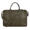 Frank Clegg x WJ & Co. Bound Edge Zip-Top Briefcase in Olive Tumbled Leather