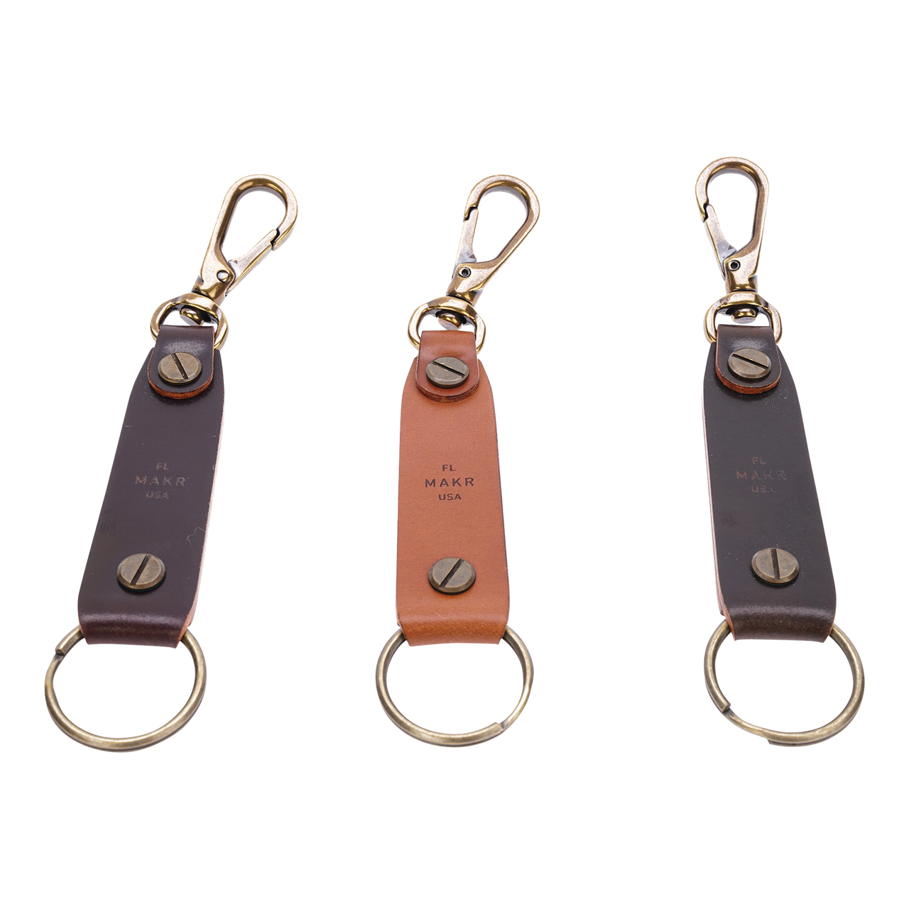 Makr Key Chain with Snap Hook in Cordovan Leather