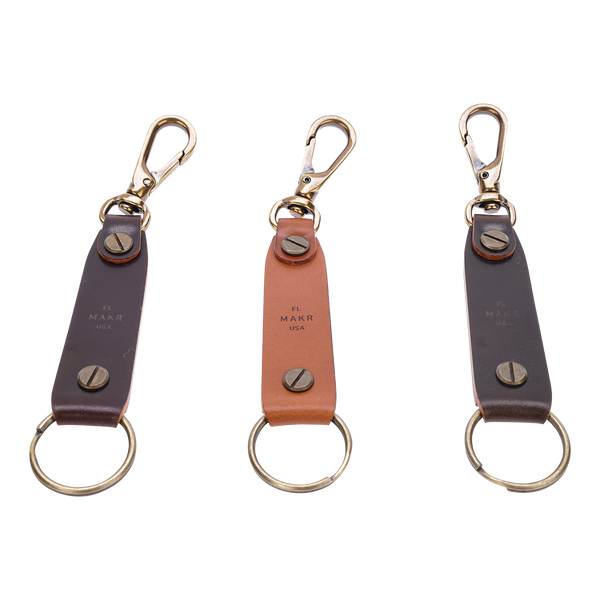 Makr Key Chain with Snap Hook in Cordovan Leather