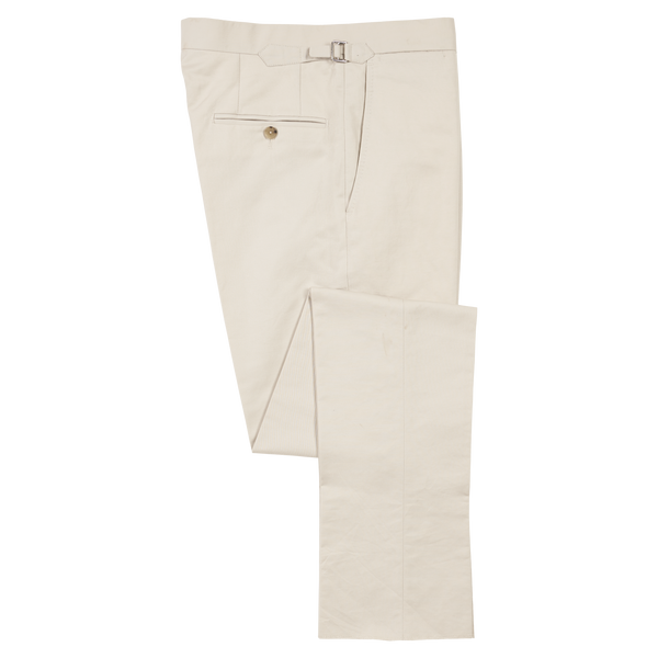 P. Johnson Trousers in Cream Cotton-Linen