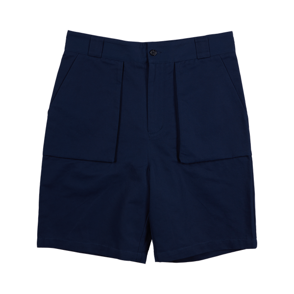 P. Johnson Walking Shorts in French Navy Cotton-Linen