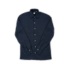 P. Johnson Shirt in Dark Navy Linen with One-Piece Button Down Collar