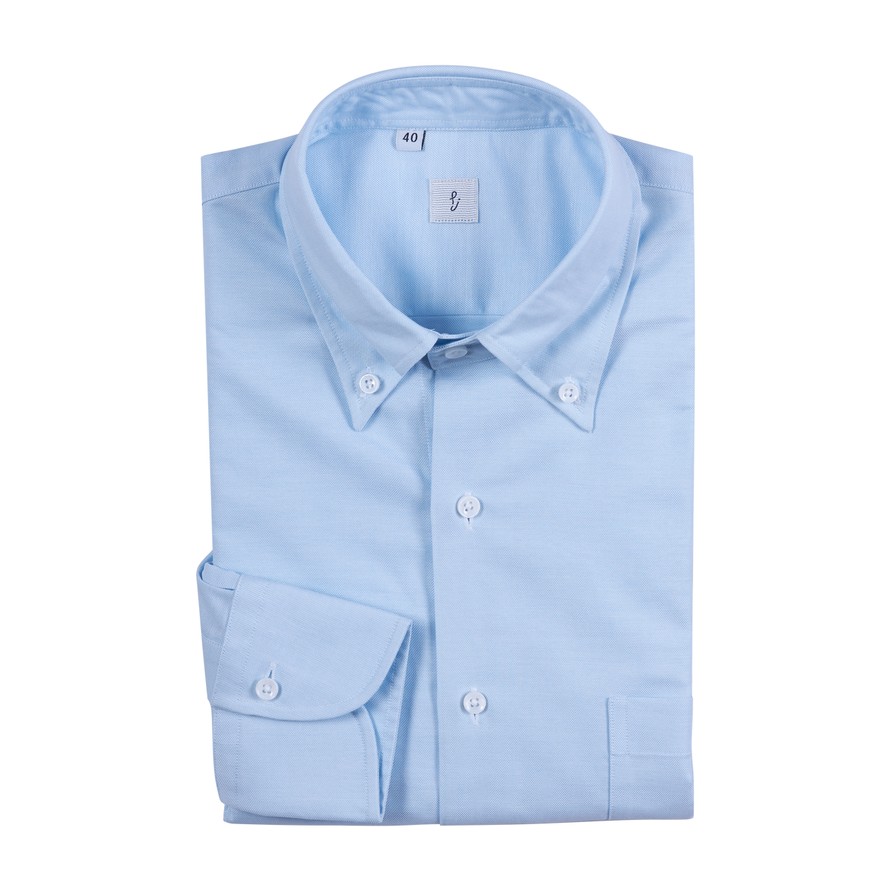 P. Johnson Shirt in Blue American Oxford with Button Down Collar