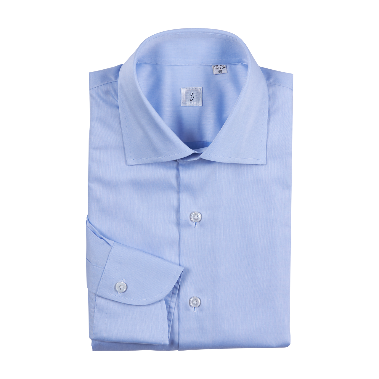 P. Johnson Shirt in Blue ETI Cotton Twill with Spread Collar