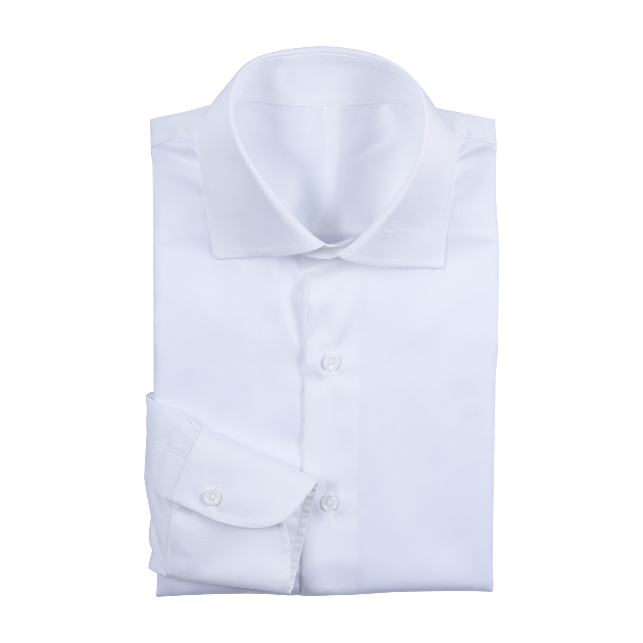 P. Johnson Shirt in White ETI Cotton Twill with Spread Collar