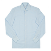 P. Johnson Shirt in Sky Blue Cotton-Linen with Spread Collar