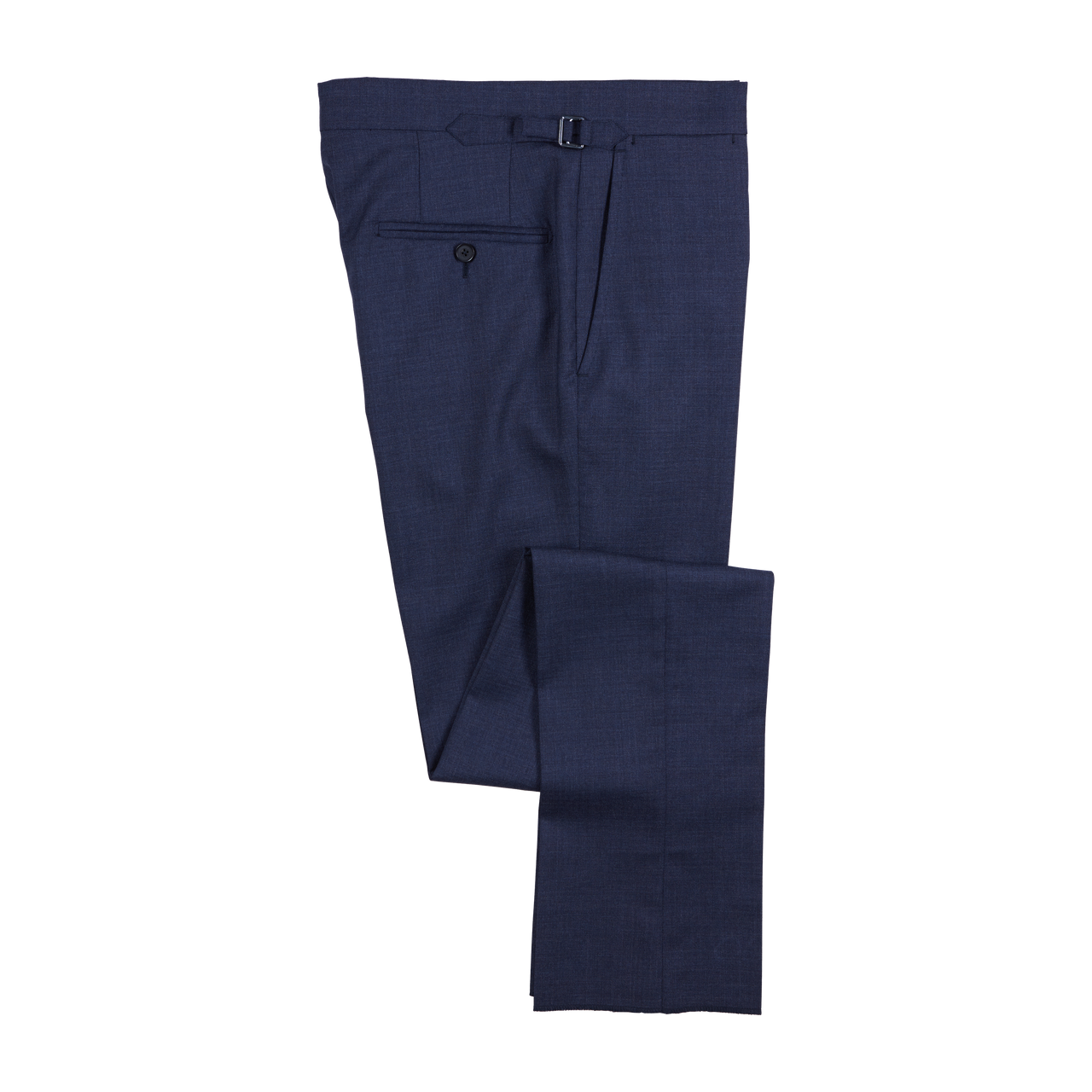 P. Johnson Trousers in Blue Plain Weave Wool
