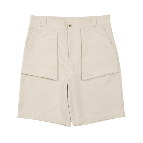 P. Johnson Walking Shorts in Cream Cotton-Linen