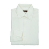 P. Johnson Shirt in White Linen with One-Piece Button Down Collar