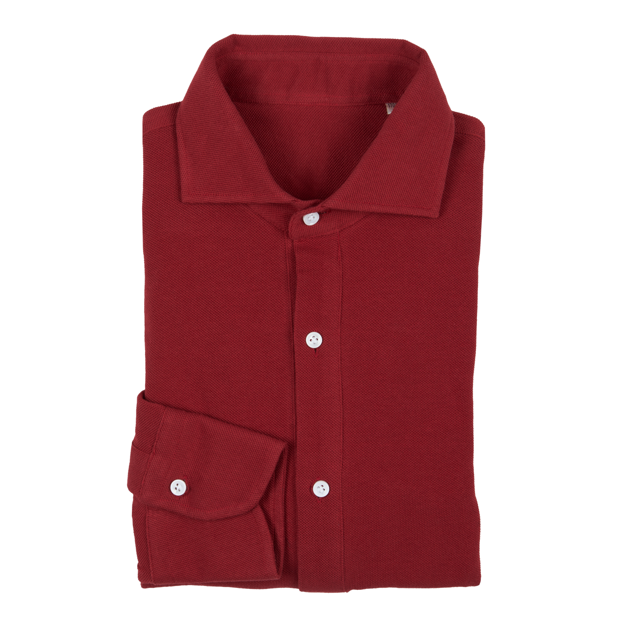 P. Johnson Popover in Brick Red Cotton Pique with Cutaway Collar