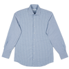P. Johnson Shirt in Blue and White Narrow Stripe Cotton Oxford with Spread Collar