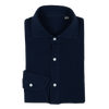 P. Johnson Popover in Navy Cotton Pique with Cutaway Collar