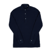 P. Johnson Popover in Navy Cotton Pique with Cutaway Collar