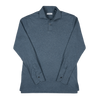 P. Johnson Polo in Slate Blue Cotton Jersey with Cutaway Collar